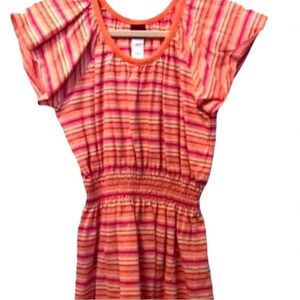 TEA COLLECTION EUC GIRLS ORANGE DRESS TOP FALL DRESSES CASUAL STRIPES SIZE 7